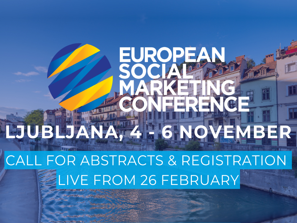 6th European Social Marketing Conference.    2-Day Winter Training School: Delivering Behaviour Change using Social Marketing (Ljubljana, Slovenia, 2 – 3 November 2024) 